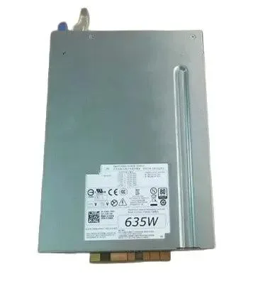 Rectangular silver ATX power supply unit with fan grille and power socket