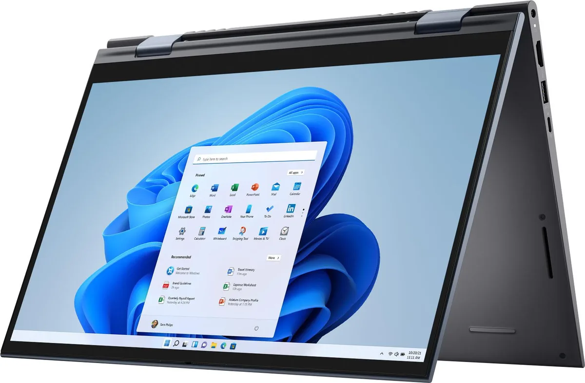 Blue 14-inch 2-in-1 laptop with touch screen and backlit keyboard