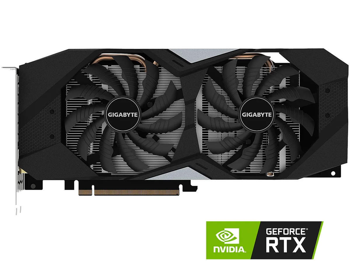 Dual-fan graphics card with silver backplate and black shroud