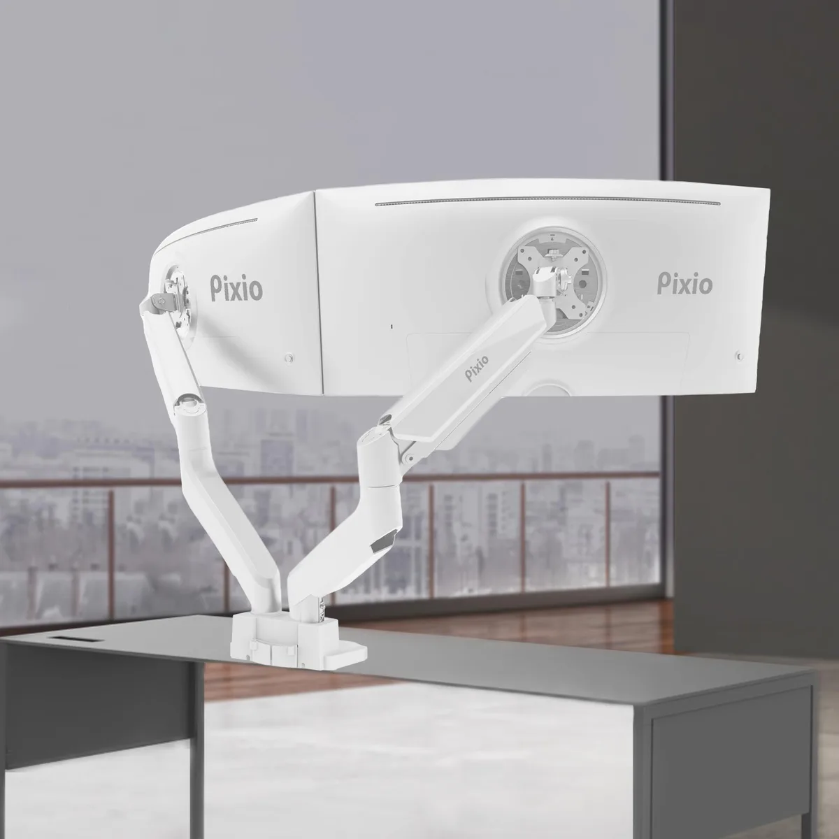 Pixio Pixio PS2D White Edition Dual Monitor Arm 35" 33lbs — 제품 사진