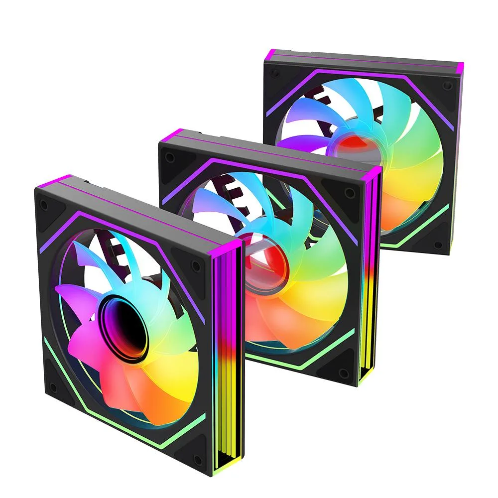 Jungle Leopard Jungle Leopard Prism6 MAX 120mm Reverse Blade ARGB Case Fan 3-Pack Black — תמונת המוצר
