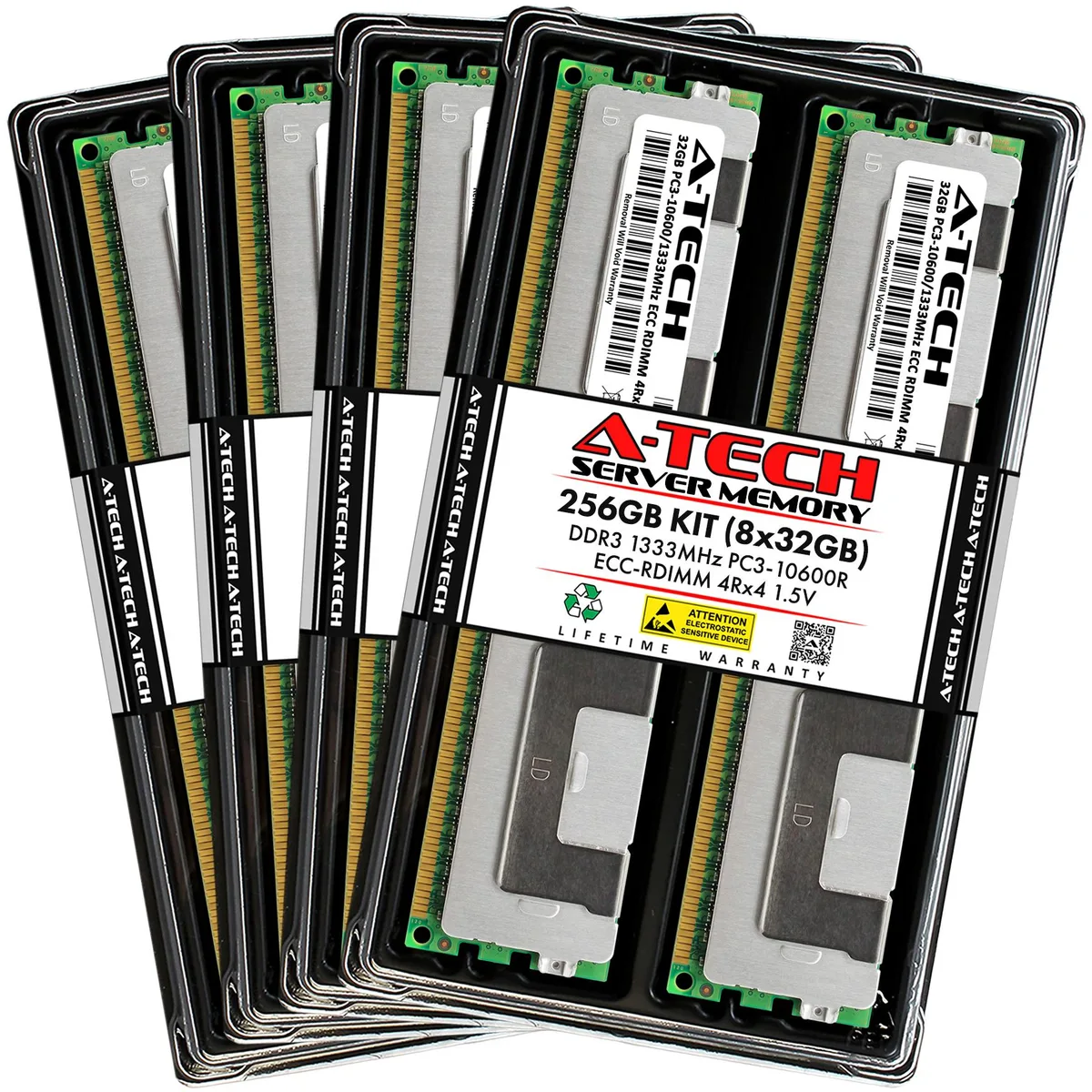 A-Tech A-Tech 256GB (8x32GB) DDR3 1333 ECC RDIMM 4Rx4 Server RAM — photo du produit
