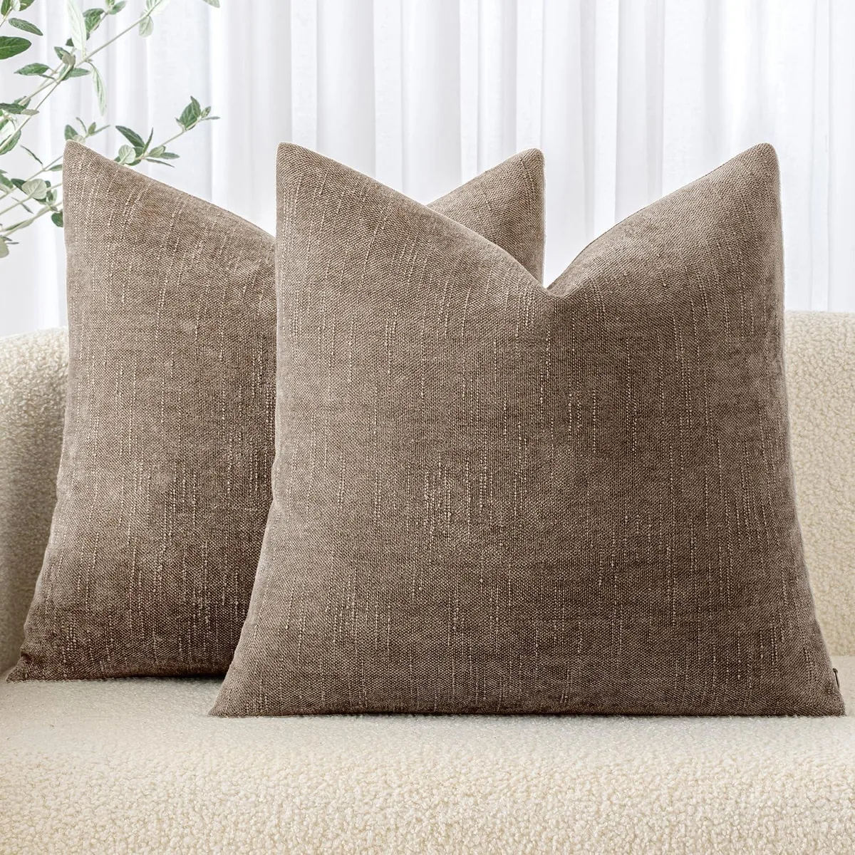 MIULEE CAX2p_ZJXNE_5050_10 Chenille Pillow Covers 50x50cm Pack of 2 — 商品照片
