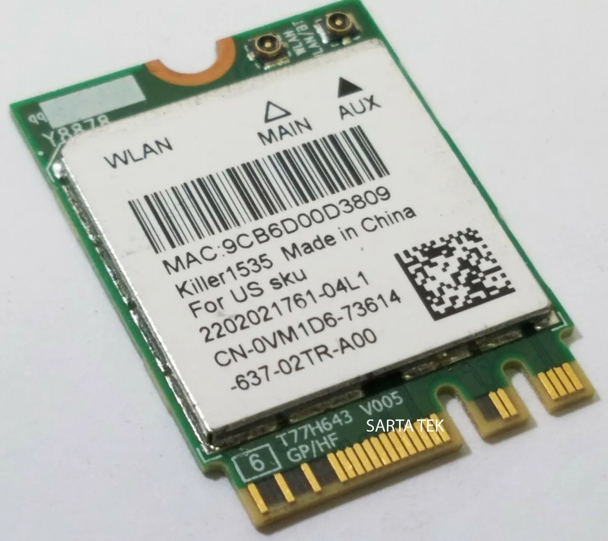 DELL DELL Qcnfa364A Killer 1535 802.11ac wireless expansion card — product photo