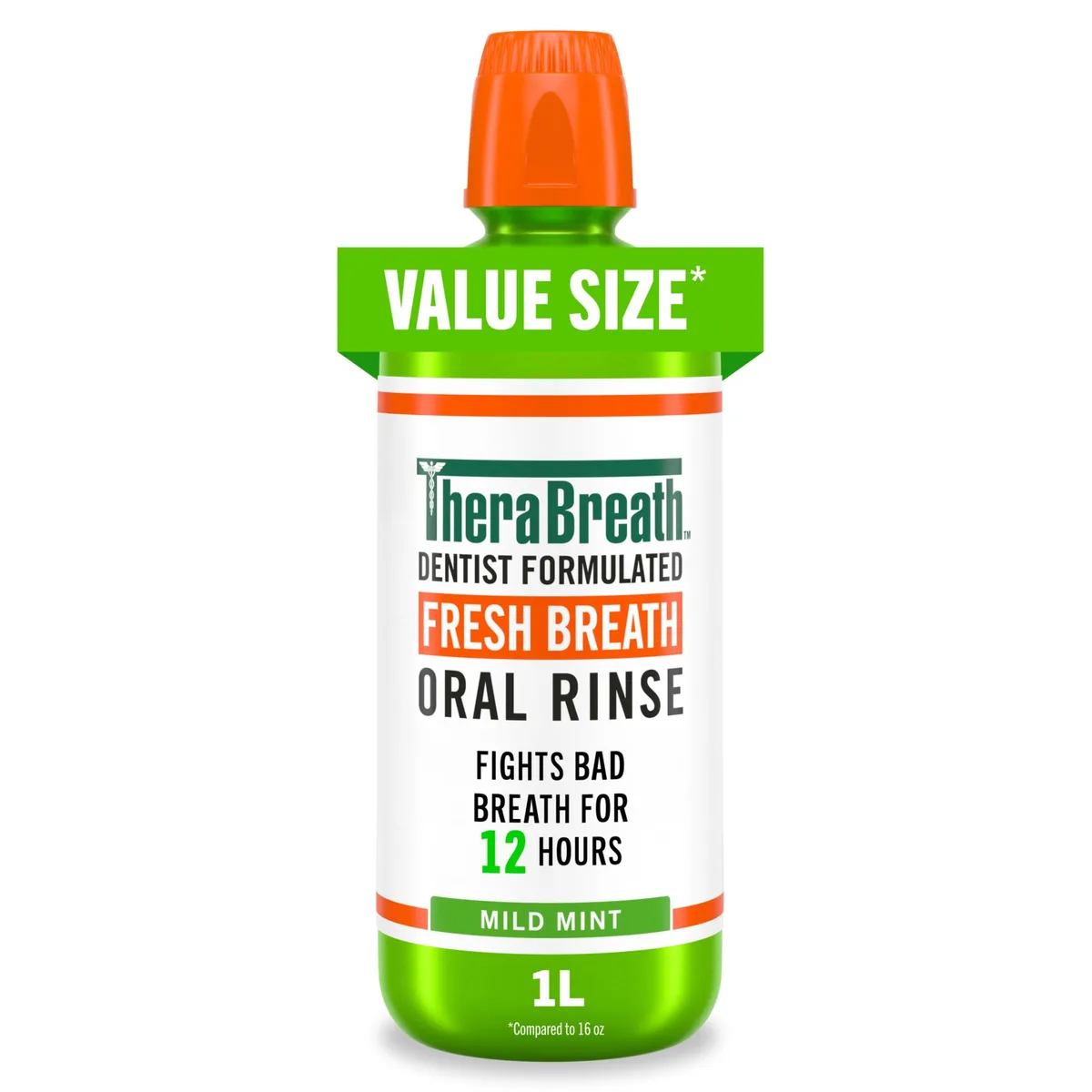  Waterpik TheraBreath Mild Mint Mouthwash 33.8 Fl Oz Model 00697029523711 — foto produk