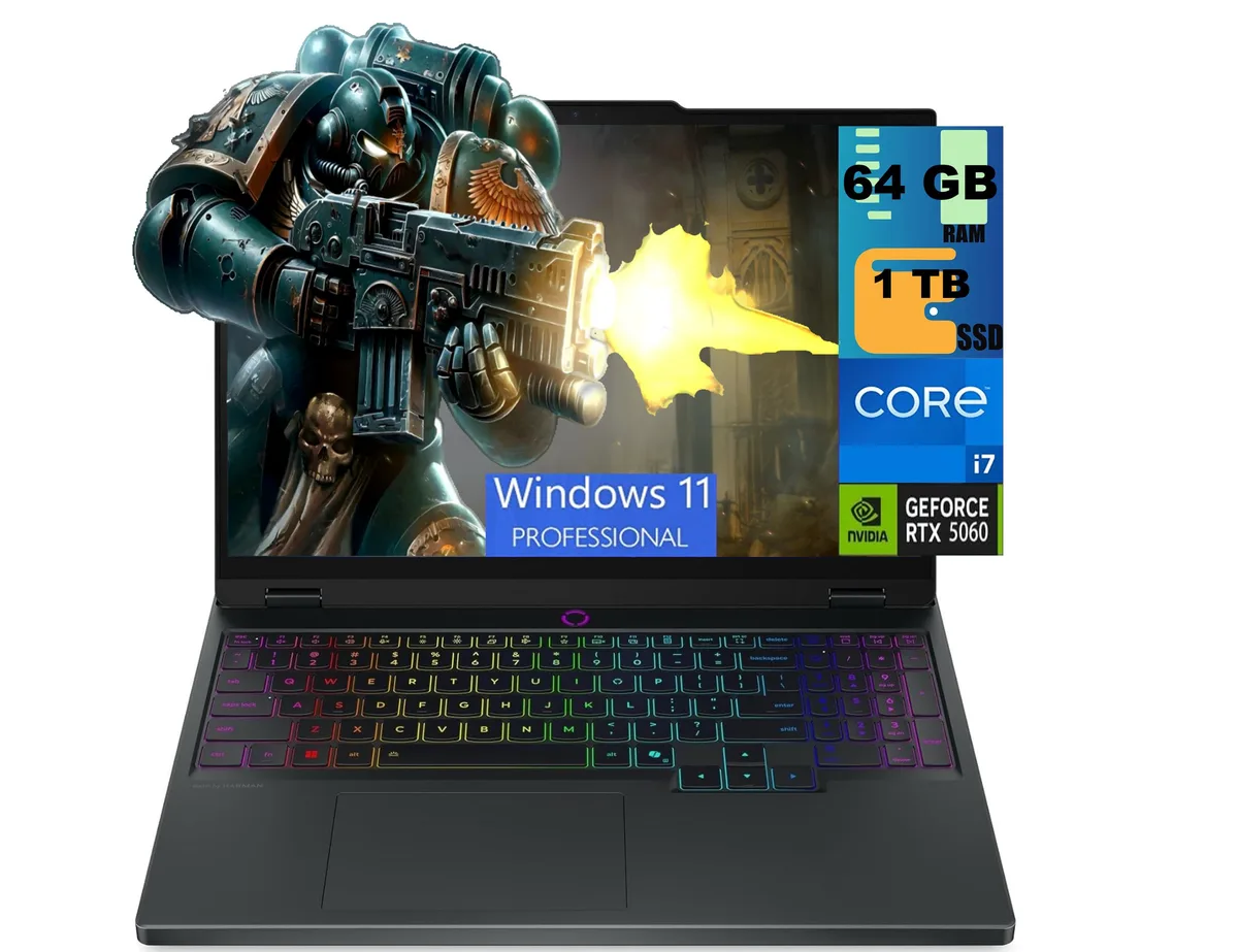 Black Lenovo Legion 5 15 gaming laptop with 15.1 inch display, matte finish and backlit keyboard