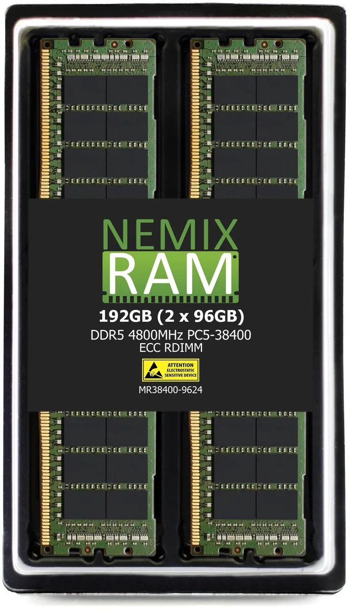 NEMIX RAM NEMIX RAM 192GB (2x96GB) DDR5 4800 CL40 1.1V ECC RDIMM server RAM — photo du produit
