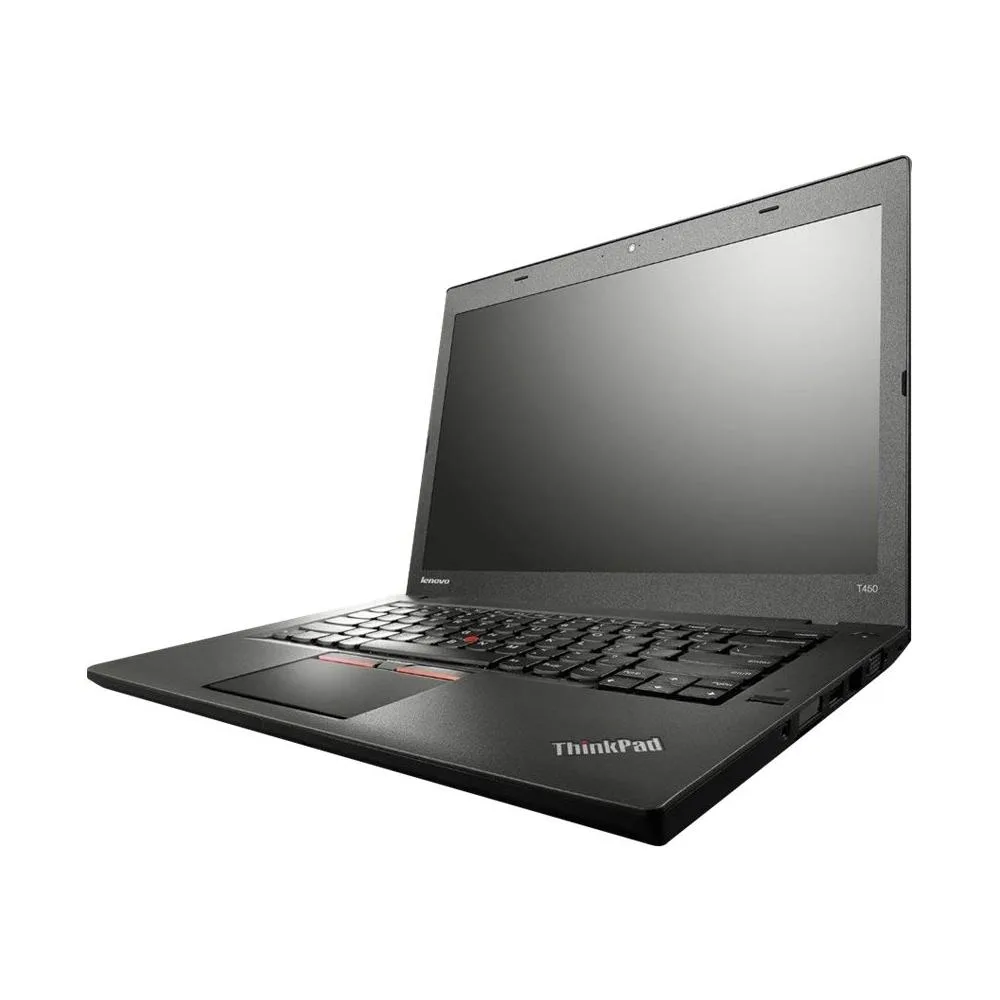 Black 14 inch Lenovo ThinkPad T450 laptop closed lid matte finish