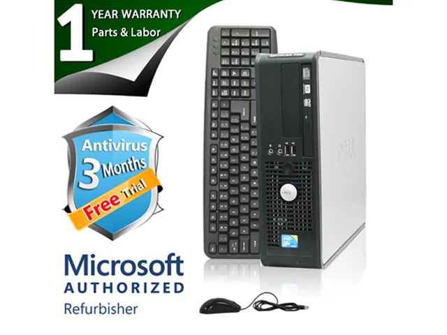 Small black and silver Dell OptiPlex 780 desktop tower