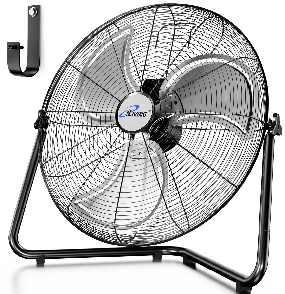 iLiving ILG8F20 20 Inch Industrial Cooling Fan 5750 CFM 120W 3-Speed Black — foto produk
