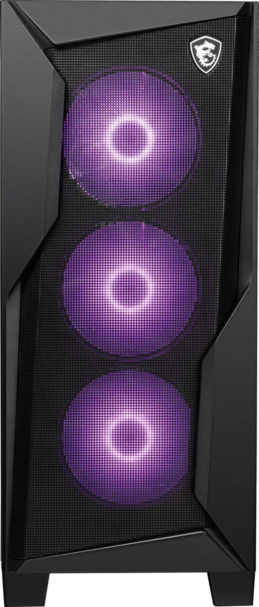 MSI Codex R2 mid-tower desktop in black with RGB lighting
