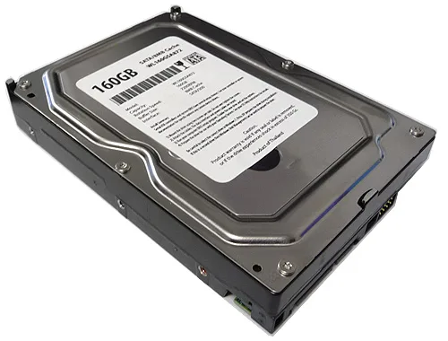 Bare 3.5 inch SATA hard drive silver metal casing