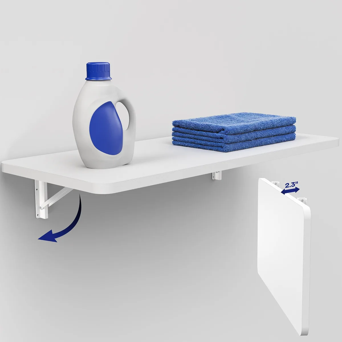 VIVO VIVO Wall-Mounted Folding Workbench White 43.3" 110 lbs — toote foto
