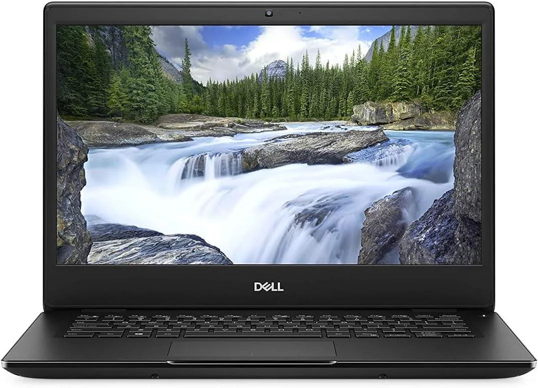 Silver Dell Latitude 3400 laptop, 14 inch HD screen, minor scratches on lid