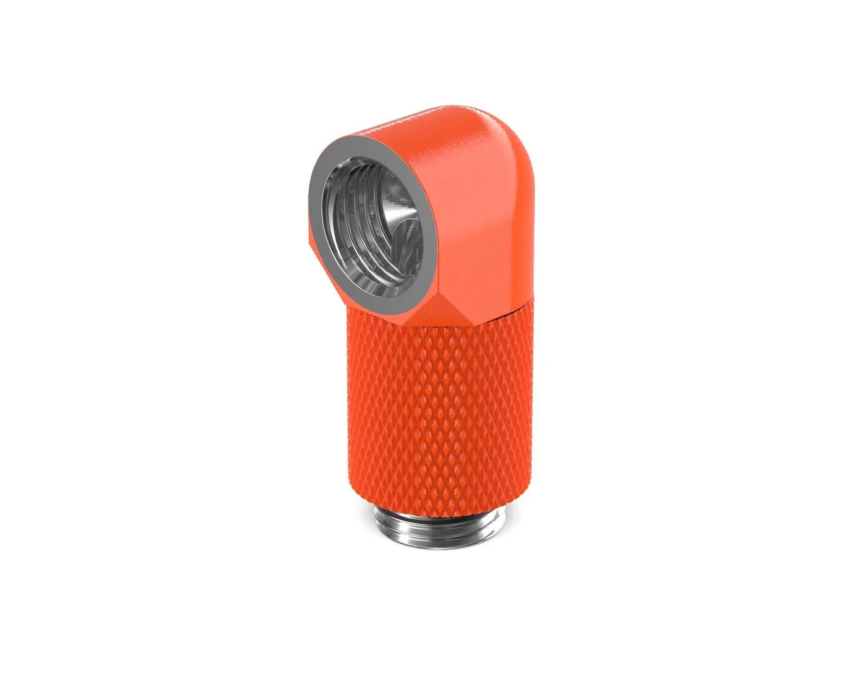 PrimoChill PrimoChill G1/4 90° Rotary 20mm Extension Elbow Fitting UV Orange — 商品照片