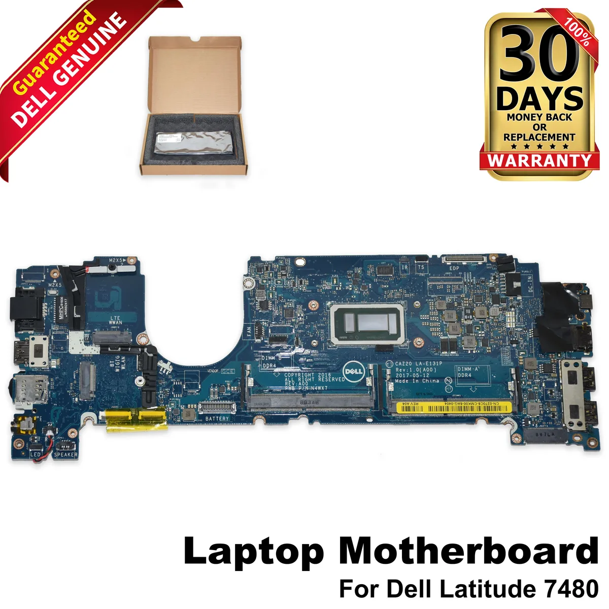 DELL DELL Latitude 7480 Motherboard 270C8 i7-6650U Laptop Replacement Part — product photo