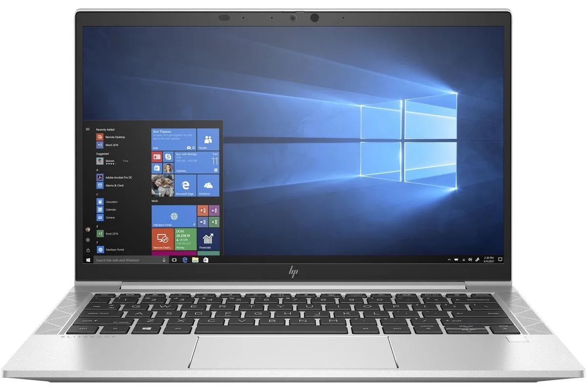Silver HP EliteBook 830 G7 laptop, thin light chassis, 13.3 inch non-touch screen, Grade A condition