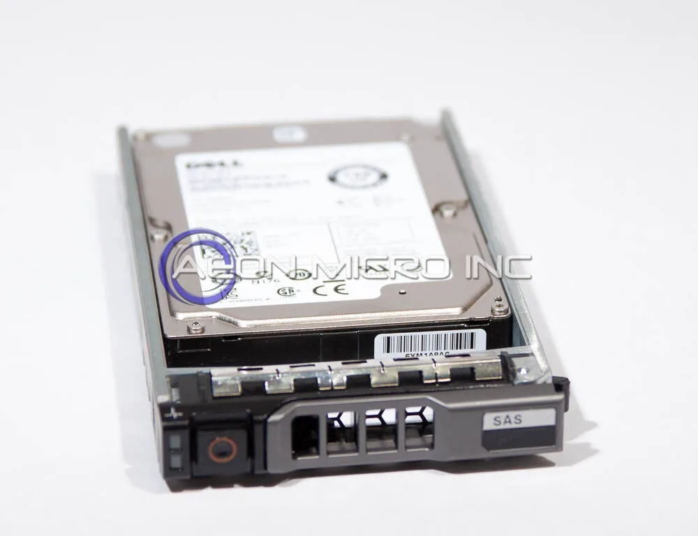 Silver 2.5-inch SAS hard drive with green circuit board visible