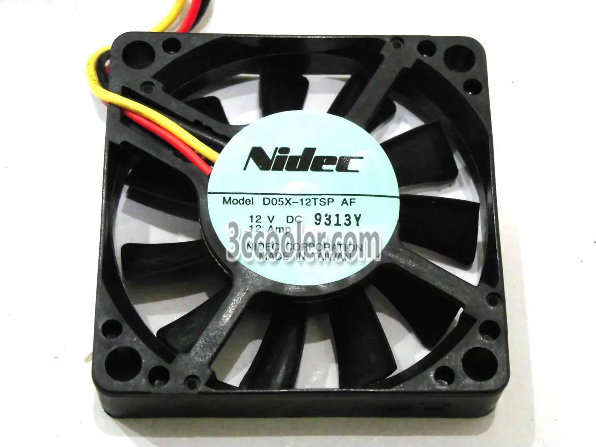 Small black square 50mm fan with three wires