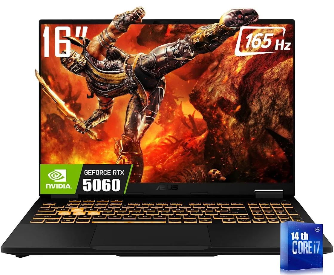 ASUS ASUS TUF F16 gaming laptop 16 WUXGA 165Hz i7-14650HX 5.2GHz RTX 5060 32GB 1TB — product photo
