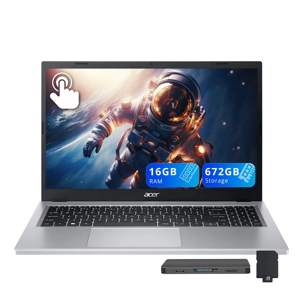 Acer America Acer Aspire 3 15.6" FHD Touchscreen Ryzen 5 7520U 16GB 672GB Silver — ภาพสินค้า