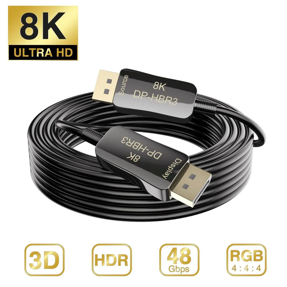 ESTONE ESTONE TJ-A022 DisplayPort cable 16 ft 8K 60Hz 4K 144Hz 32.4 Gbps fiber optic in-wall — fotografia produktu