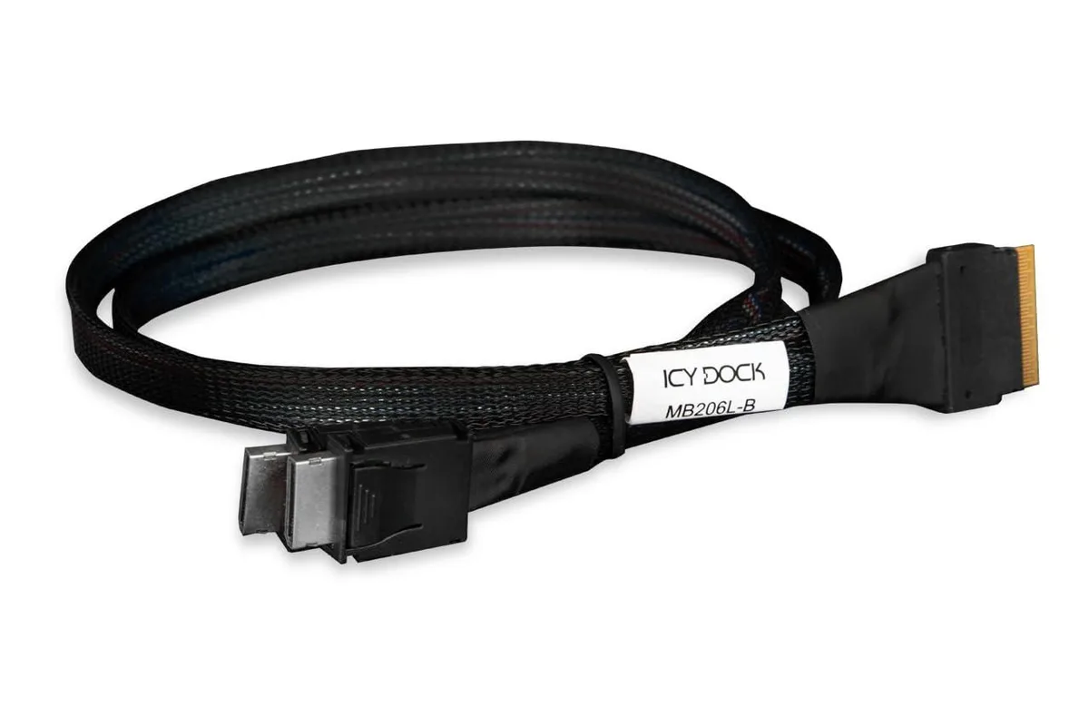 LORDWORLD LORDWORLD SlimSAS 8i SFF-8654 to 2x OCuLink 4i SFF-8611 Cable 0.5m — product photo