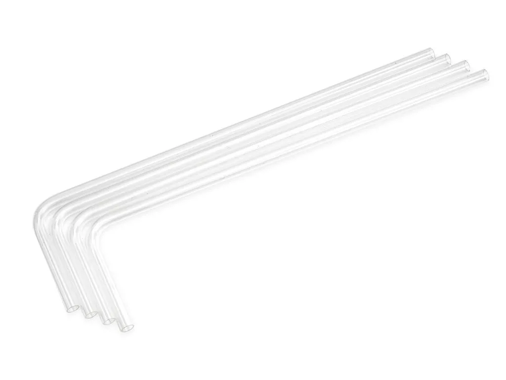 Four clear acrylic tubes with 90-degree bends, 12mm diameter, 110mm and 415mm straight sections