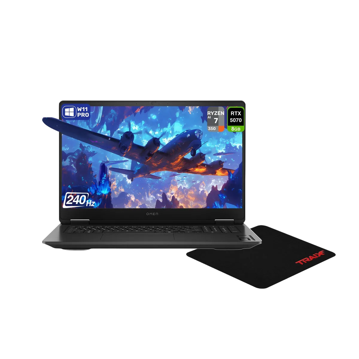Shadow Black 17.3 inch gaming laptop with one-zone backlit keyboard