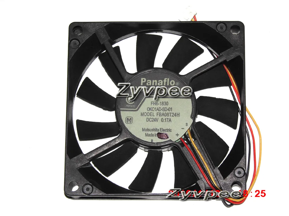Zyvpee Zyvpee FBA08T24H 80mm 24V 0.17A 3 Pin Ball Bearing Case Fan — foto produk