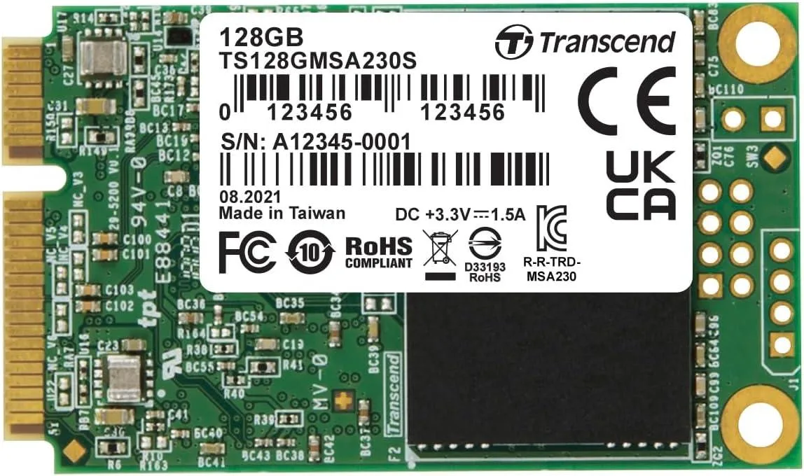 Transcend Transcend TS128GMSA230S 128GB mSATA internal SSD — fotografija proizvoda