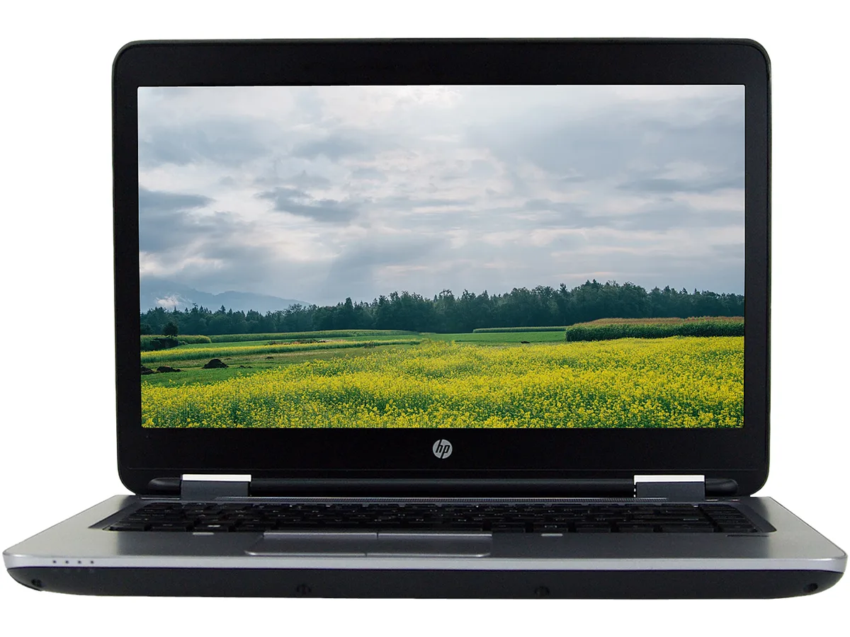 Silver-grey 14 inch business laptop, matte finish, closed lid