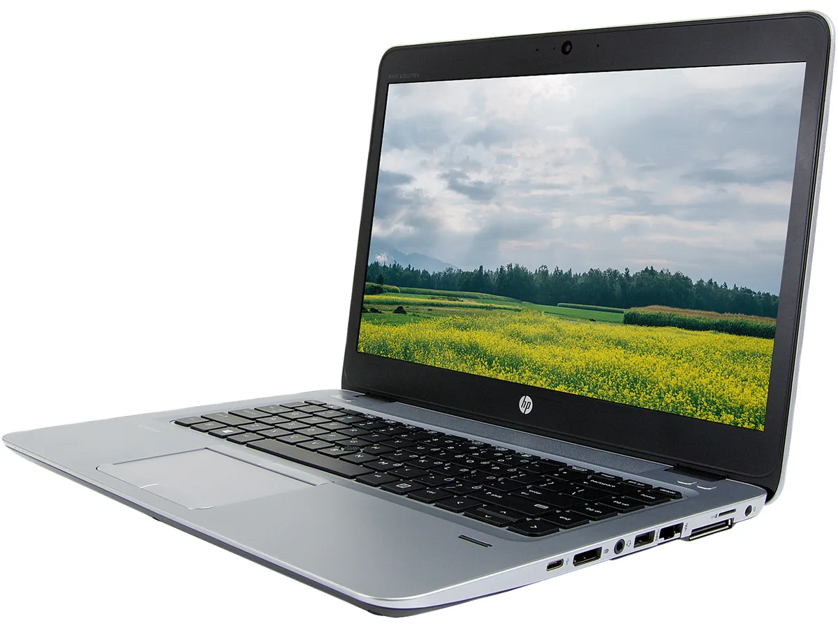 Refurbished silver HP EliteBook 840 G4 14-inch laptop with visible wear