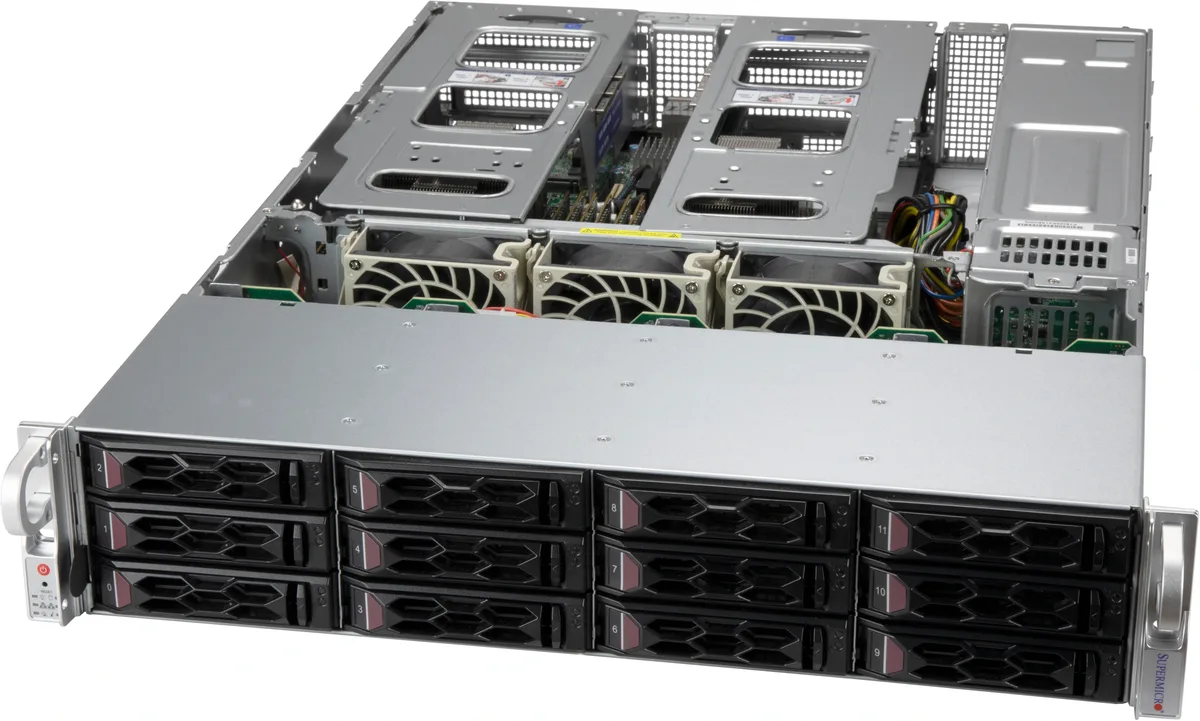 Supermicro Supermicro CSE-LA26AC12-R1K23AW server chassis 2U 12-bay 1200W redundant — zdjęcie produktu