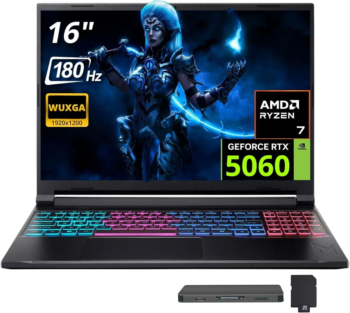 Acer America Acer Nitro V 16S AI 16" 180 Hz Gaming Laptop Ryzen 260 64GB 4TB SSD+1TB Dock RTX 5060 — produktbilde