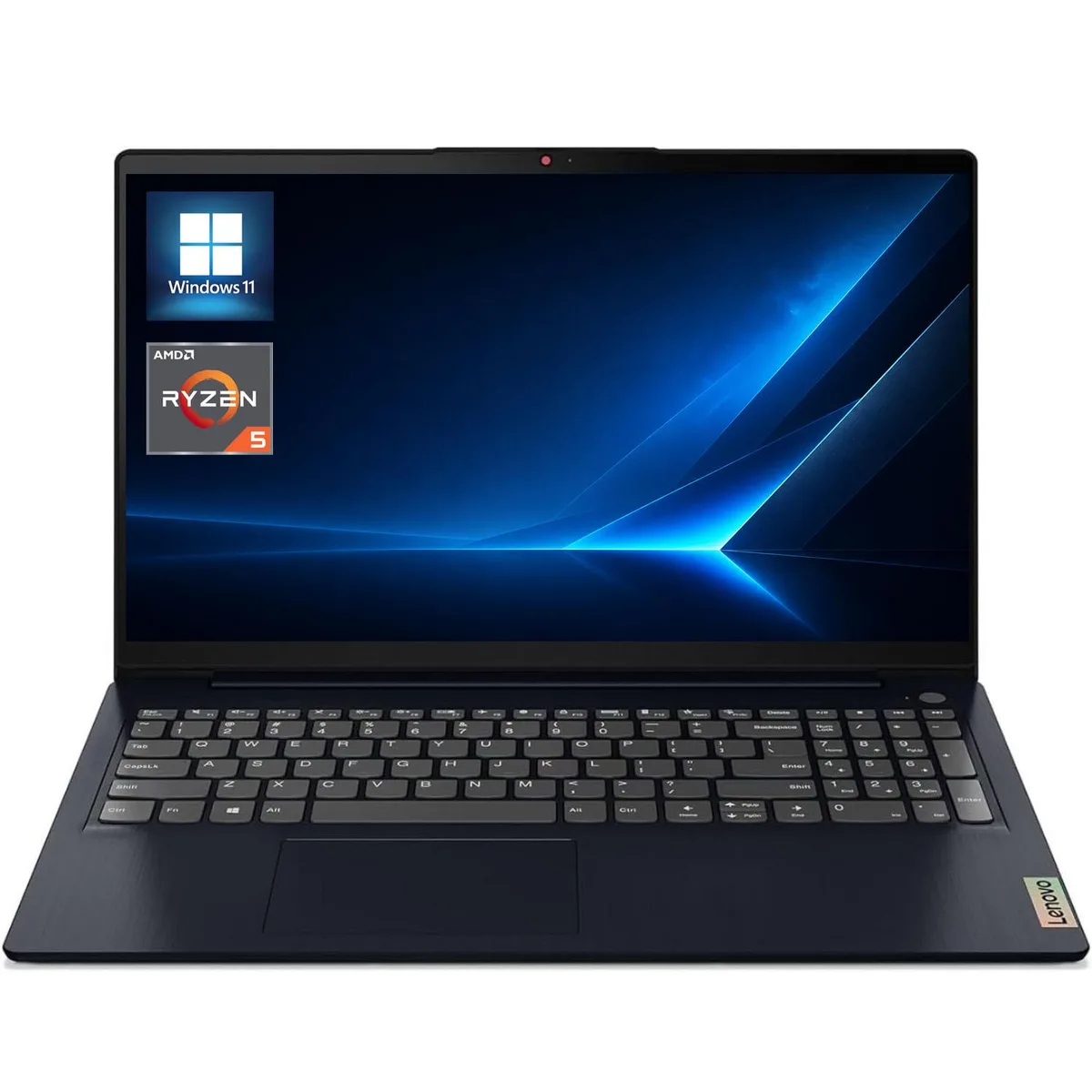 Blue 15.6 inch laptop with narrow bezel display