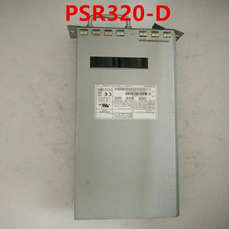 Rectangular metal DC power supply unit with fan grille and connector panel