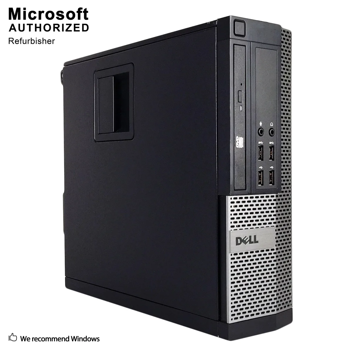 Small black desktop tower, compact form factor