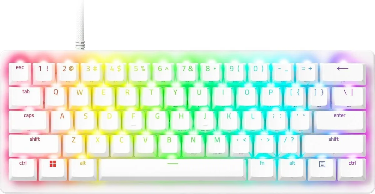 Razer USA Ltd Razer Huntsman V3 Pro Mini 60% Wired Analog Optical Gaming Keyboard White — photo du produit