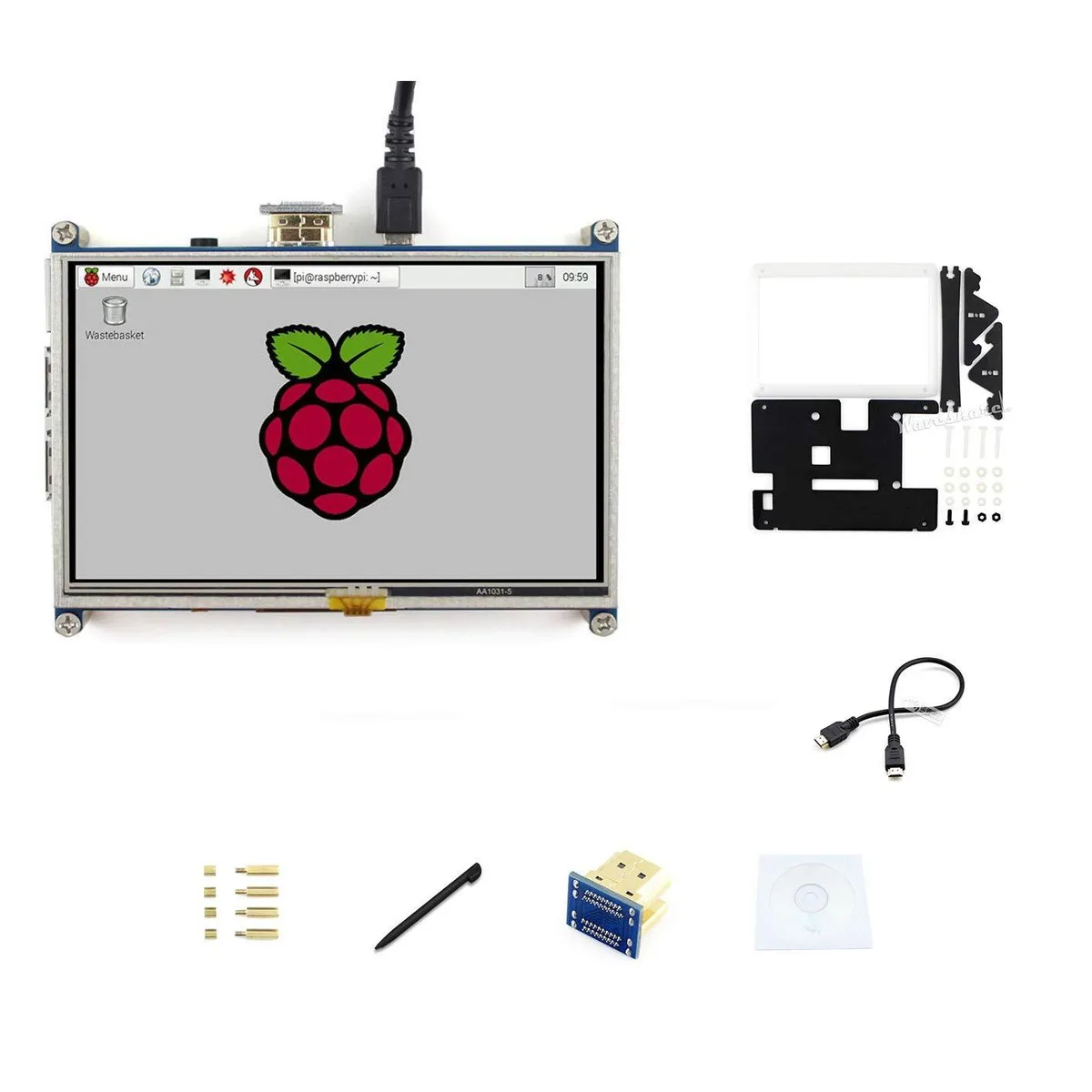 LORDWORLD LORDWORLD 5 inch 800x480 Resistive Touch HDMI LCD with Bicolor Holder Case — 제품 사진