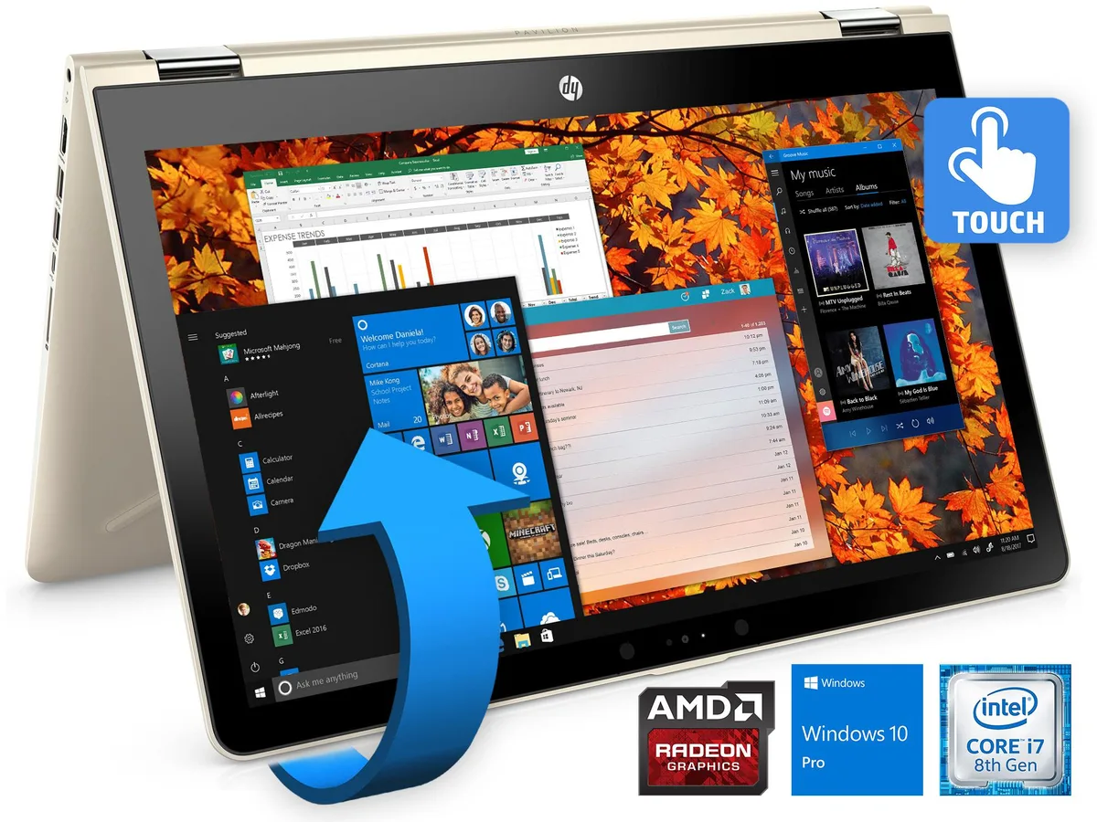HP HP Pavilion x360 2-in-1 Laptop 15.6" i7-8550U 8GB 256GB Radeon 530 — 商品写真