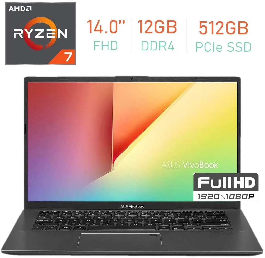 Slate Gray 14 inch laptop with thin bezels and backlit keyboard