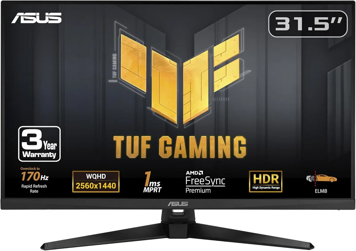 ASUS TUF Gaming 31.5 inch QHD curved VA monitor matte black finish