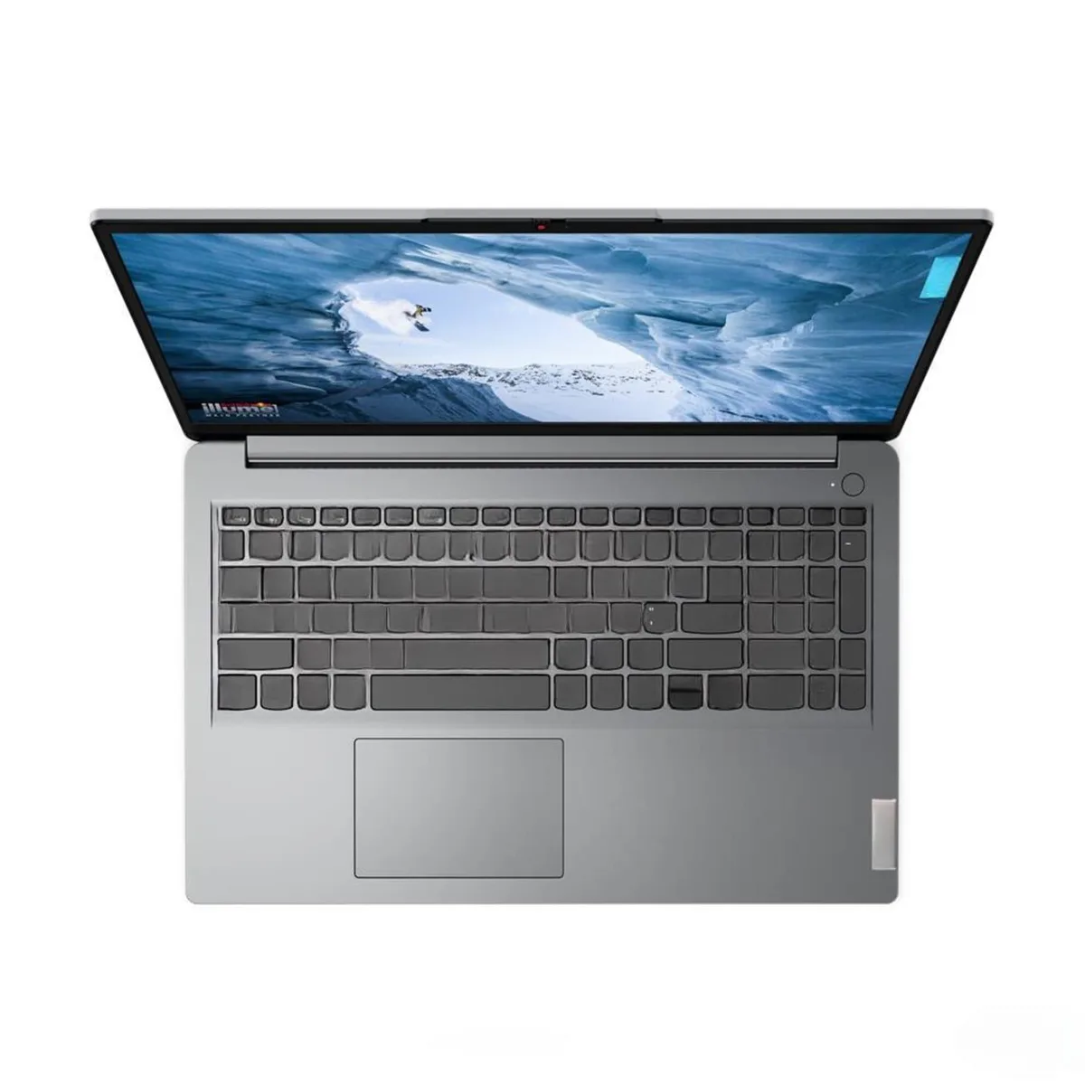 Silver Lenovo IdeaPad 1 15.6 inch laptop closed lid non-touch display