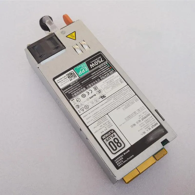 Silver rectangular server power supply unit with label listing 530 630 730 740 750W