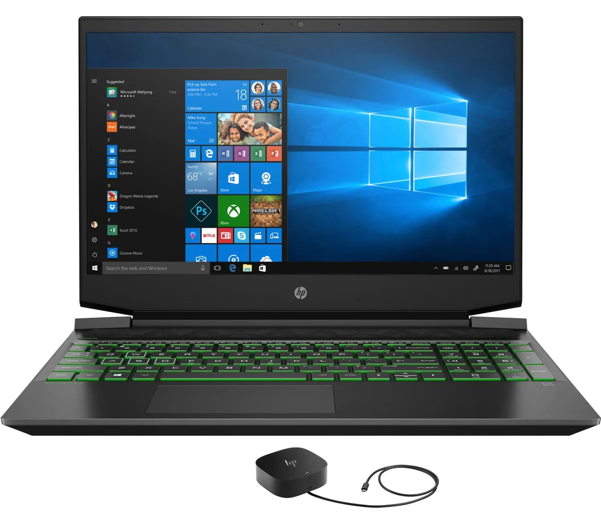 Shadow Black gaming laptop, 15.6 inch non-touch display, island-style backlit keyboard, closed lid view