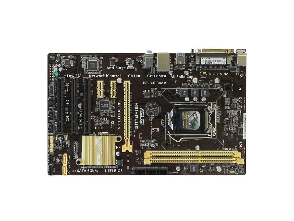 Green ATX motherboard with silver CPU socket and black memory slots