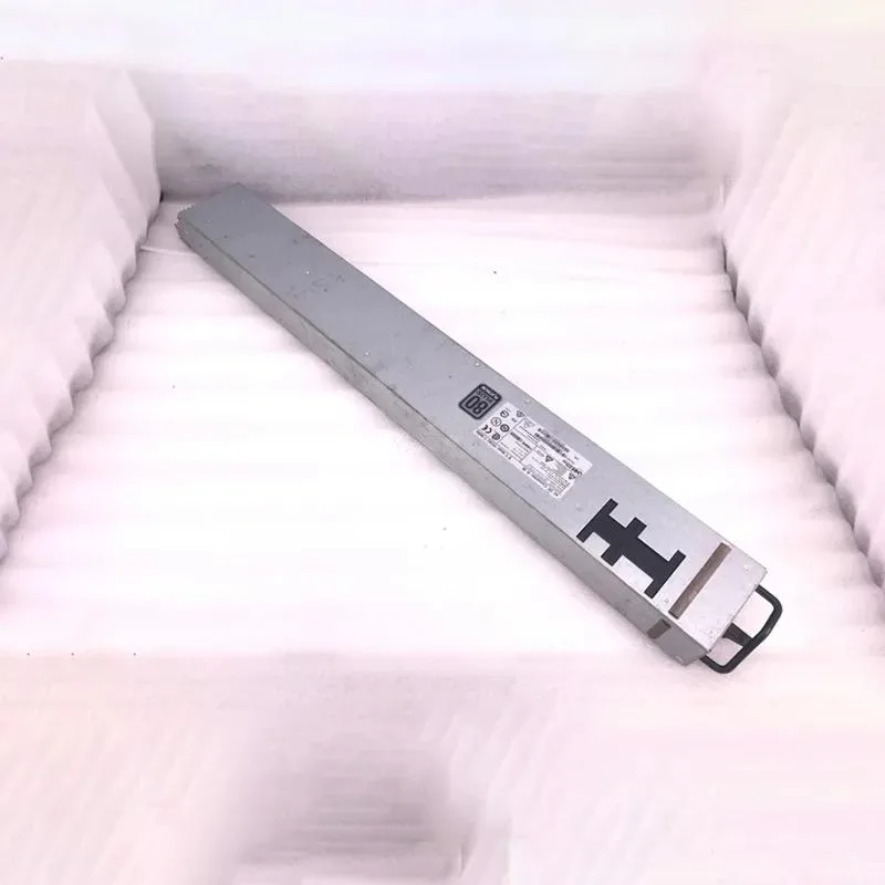 Rectangular platinum ATX power supply unit with metal casing and rear fan grille