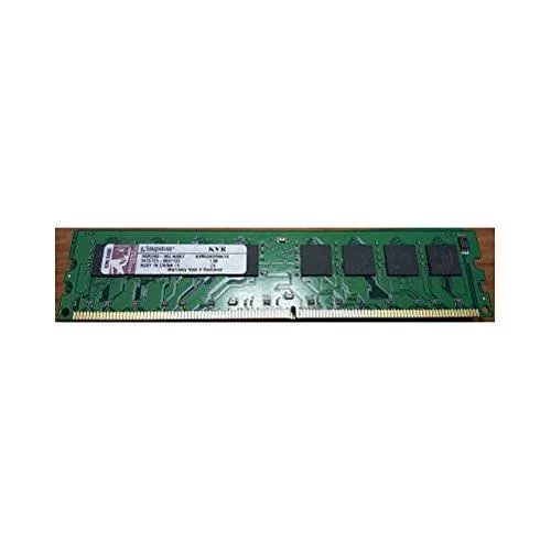 Green rectangular DDR2 memory module with gold contacts and black chips