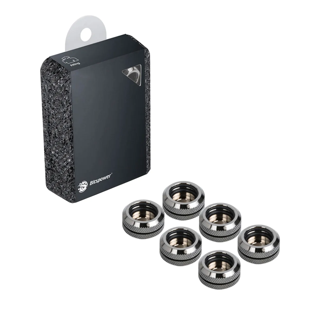 Bitspower Bitspower BP-BSEML16-6P G1/4" Multi-Link Fitting 16mm OD Black Sparkle 6-pack — ürün fotoğrafı